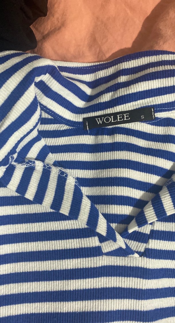 Düğmeli Çizgili Mavi tişörtler - Görsel 3