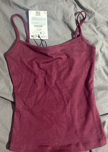 Bershka Bordo İnce Askılı Kadın Atlet - Görsel 3