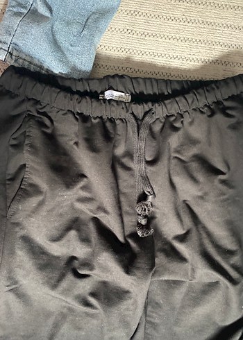 Siyah Kadın bol paça eşofman - Görsel 3