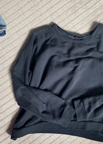 Siyah Basic Kadın Sweatshirt lacivert - Görsel 2