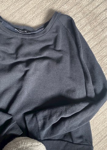 Siyah Basic Kadın Sweatshirt lacivert - Görsel 4