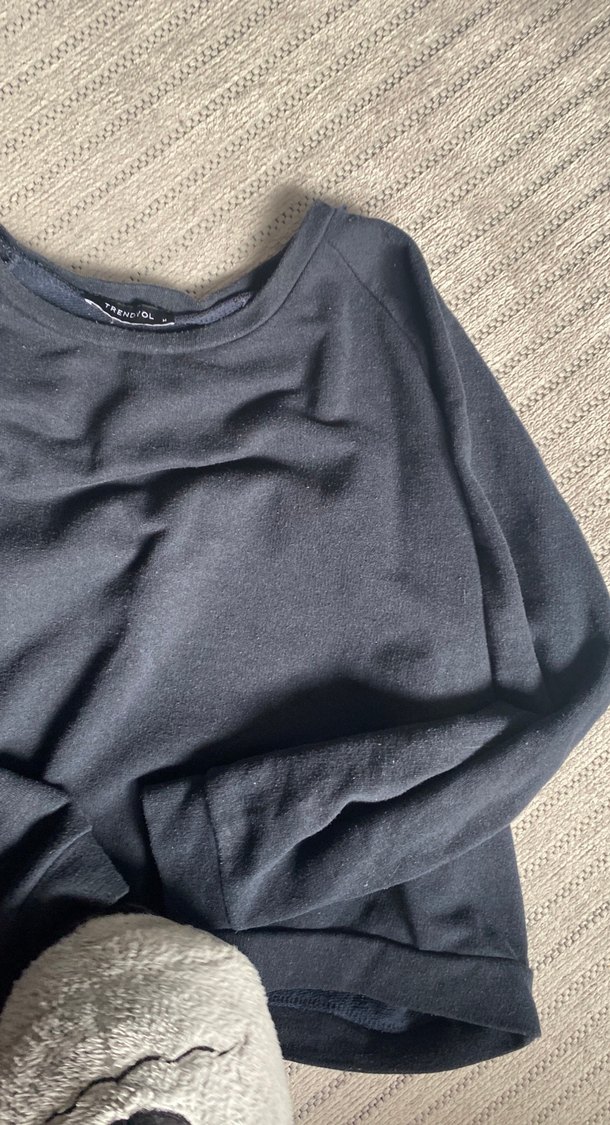 Siyah Basic Kadın Sweatshirt lacivert - Görsel 4