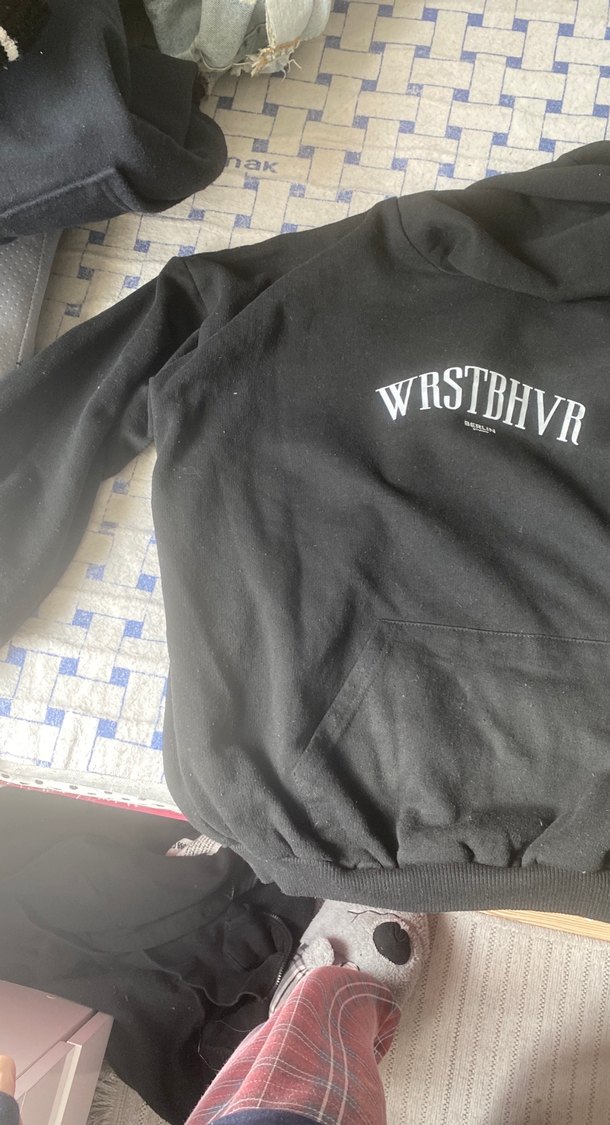 Kadın Siyah Baskılı Kapüşonlu Sweatshirt - Görsel 2