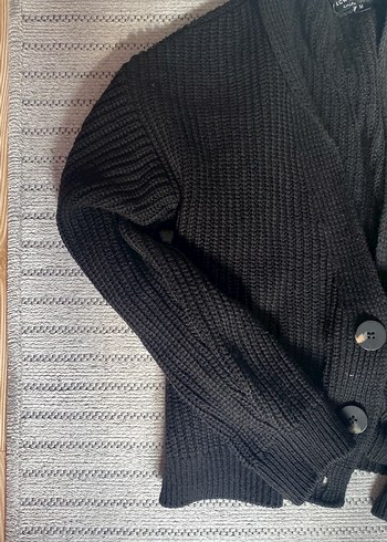 Siyah Uzun Kollu Örgü Hırka - Görsel 2