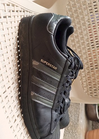 Adidas Adidas Siyah Düz Taban Bağcıklı Spor Ayakkabı