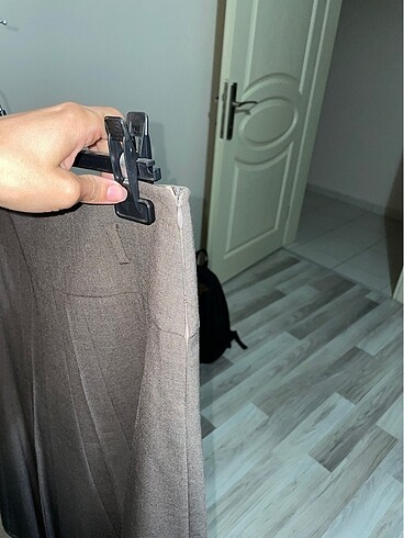 38 Beden gri Renk Midi Boy Etek