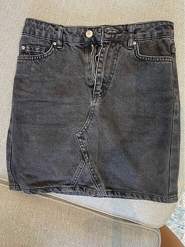 Siyah Basic Mini Denim Etek