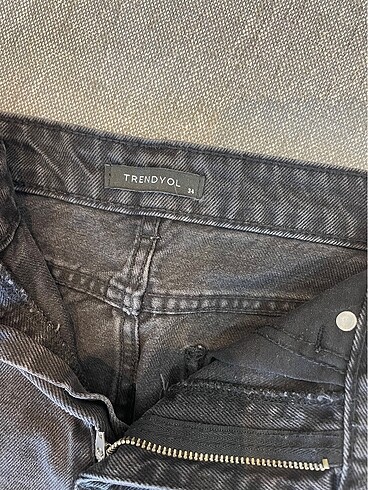34 Beden Siyah Basic Mini Denim Etek
