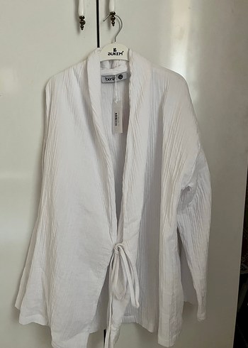 Beyaz Uzun Kollu Bohem Kimono