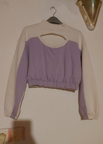 Kadın Mor Pamuklu Sweatshirt