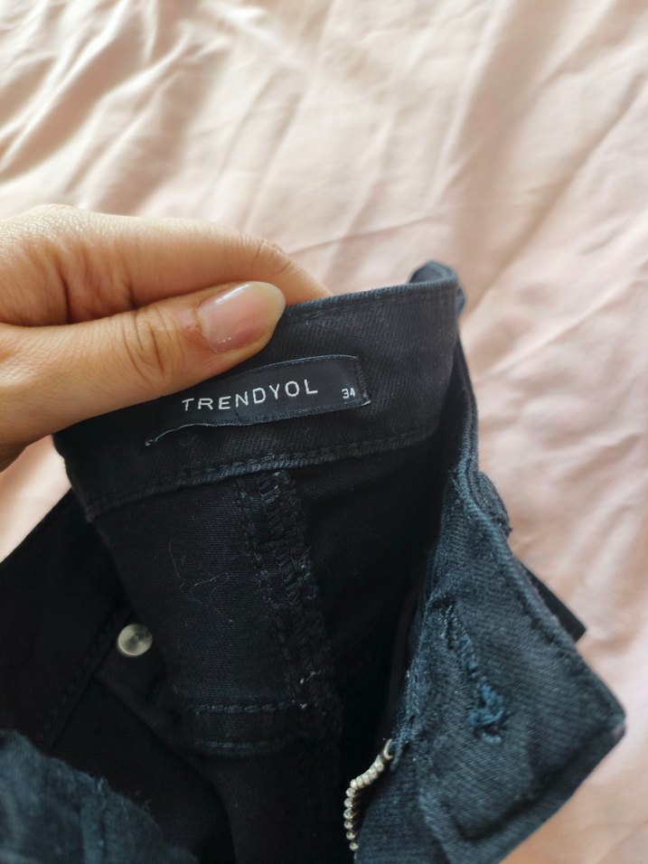 Siyah Normal Boy Kadın Denim Pantolon - Görsel 2