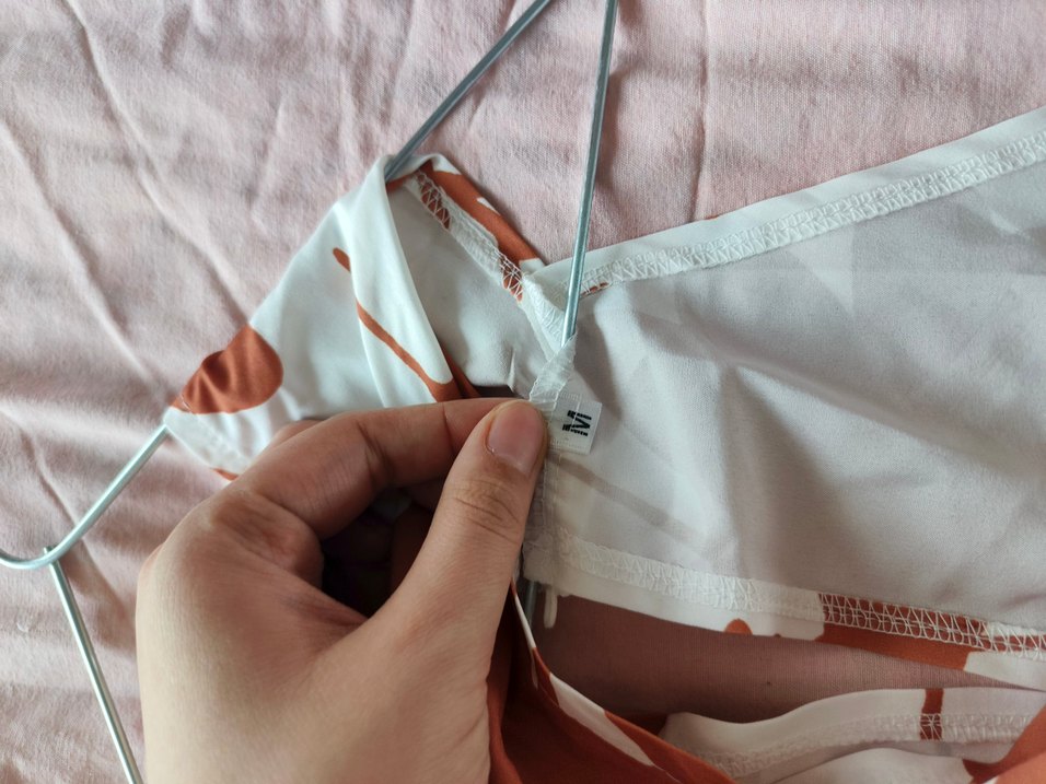 Kadın Kahverengi Bağlama Desenli Mini Tulum - Görsel 3