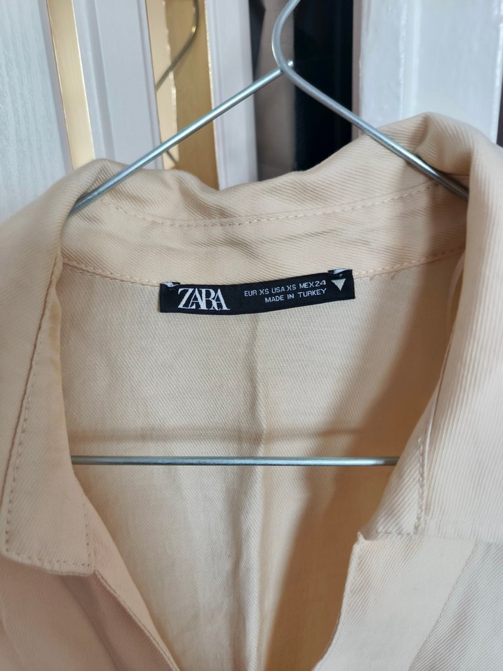 Bej Keten Kısa Tulum, Kemerli, Midi Boy - Görsel 2