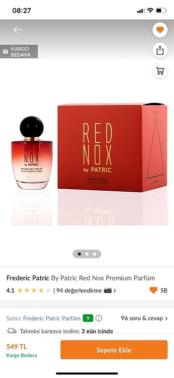 RED NOX BY PATRİC PARFÜM KALICI