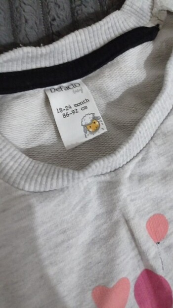1,5 Yaş Beden kırmızı Renk 18-24 ay kız bebek sweatshirt ikili