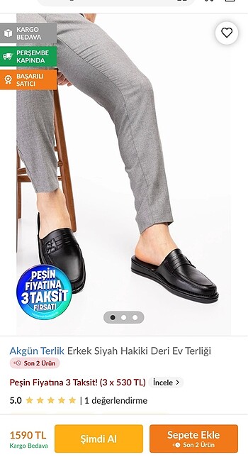 Akgün Deri Erkek terlik