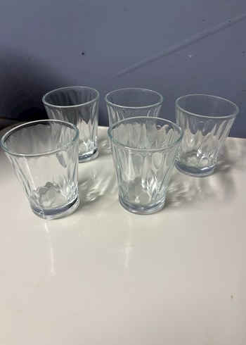 5 Adet Şeffaf Desenli meşrubat Cam Bardak Seti - Görsel 2