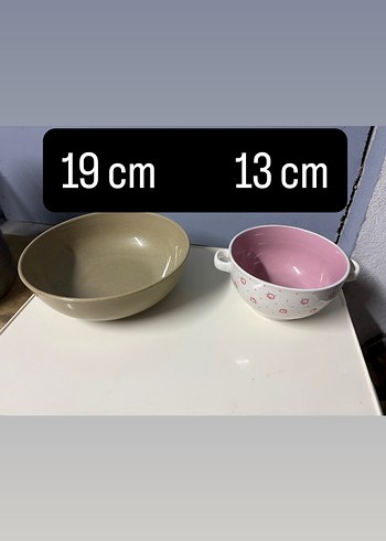 2 Adet Kase  Pastel Bej ve Çiçek Desenli Kase Seti - Görsel 2