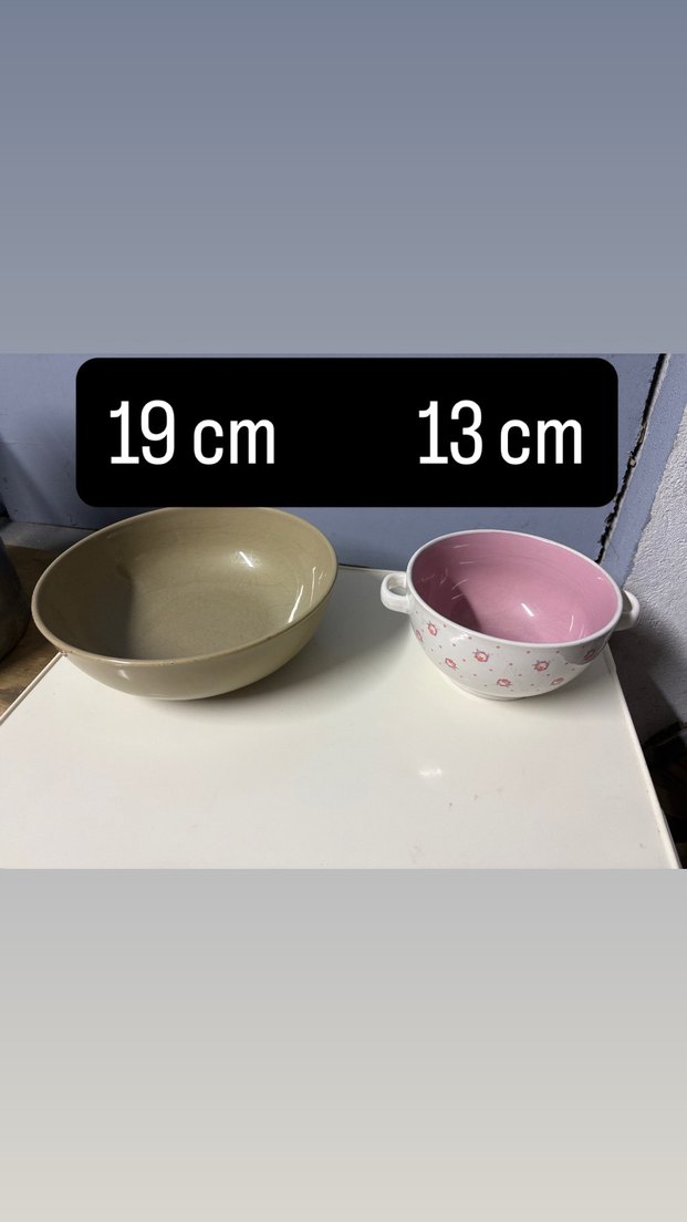 2 Adet Kase  Pastel Bej ve Çiçek Desenli Kase Seti - Görsel 2