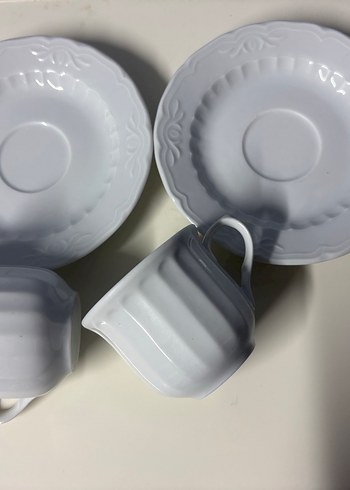 Kütahya porselen 2'li Fincan ve Tabak Seti - Görsel 2