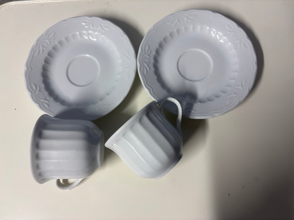 Kütahya porselen 2'li Fincan ve Tabak Seti - Görsel 2