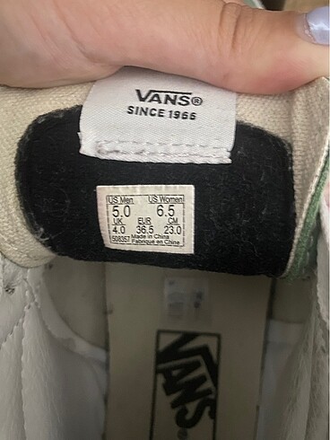 36,5 Beden yeşil Renk YEŞİL VANS BİLEKLİ 36.5