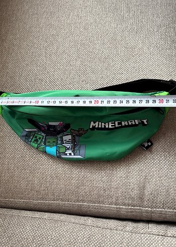 Minecraft Baskılı Yeşil Bel Çantası zara - Görsel 6