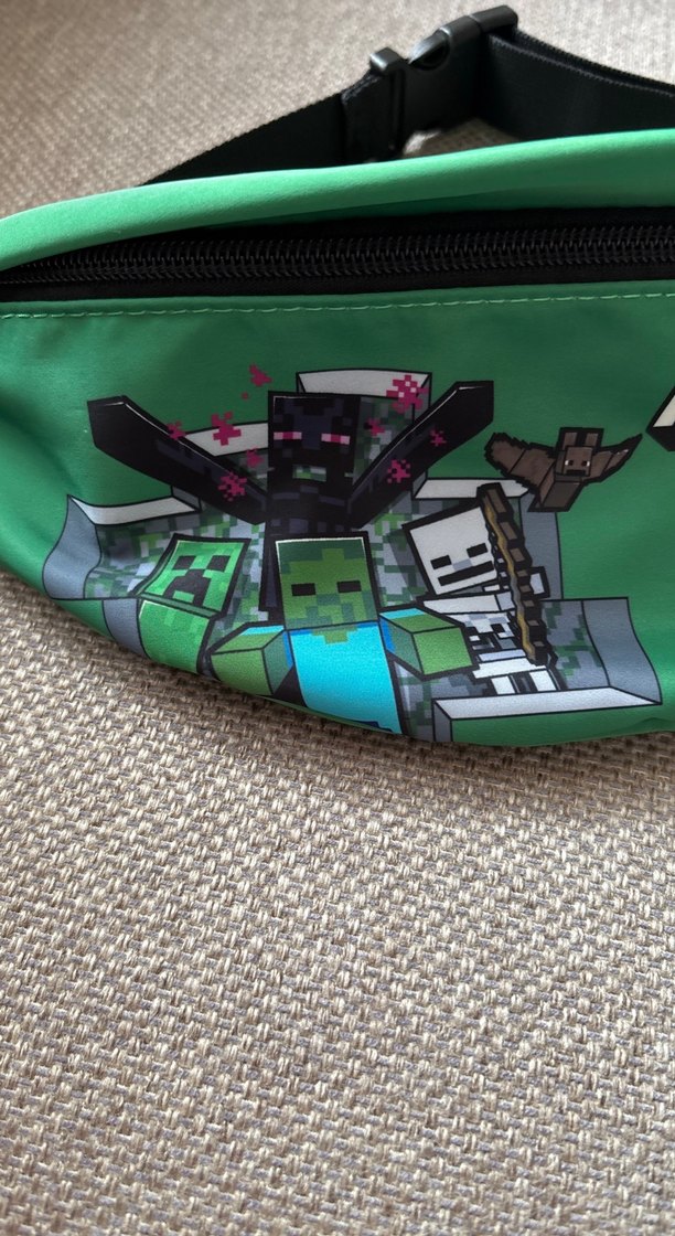 Minecraft Baskılı Yeşil Bel Çantası zara - Görsel 2