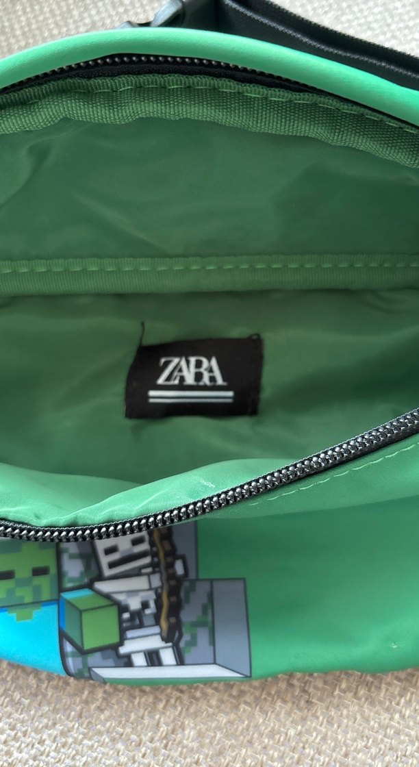 Minecraft Baskılı Yeşil Bel Çantası zara - Görsel 3