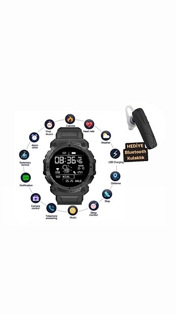 WatchFD68 kulaklık hediyeli akıllı saat