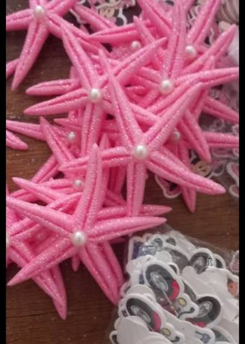 Boncuklu Pembe mıknatıslı süs