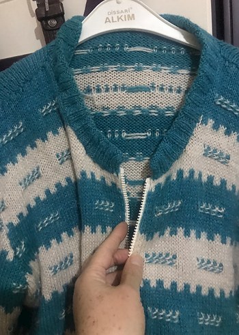 Yeşlkrem vintıc ceket - Görsel 2