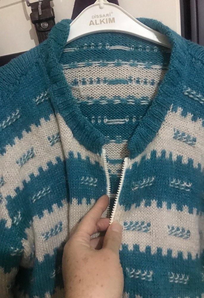 Yeşlkrem vintıc ceket - Görsel 2