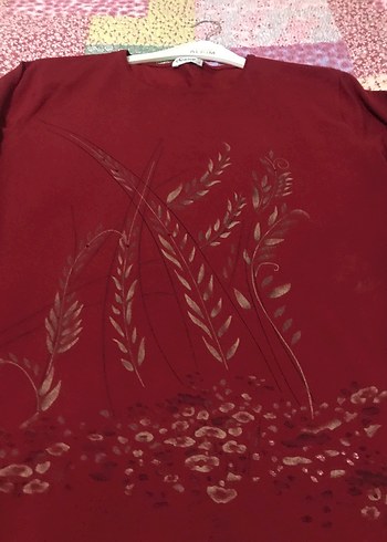 Bordo Uzun Kollu Bluzu - Görsel 3