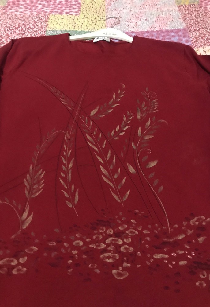 Bordo Uzun Kollu Bluzu - Görsel 3