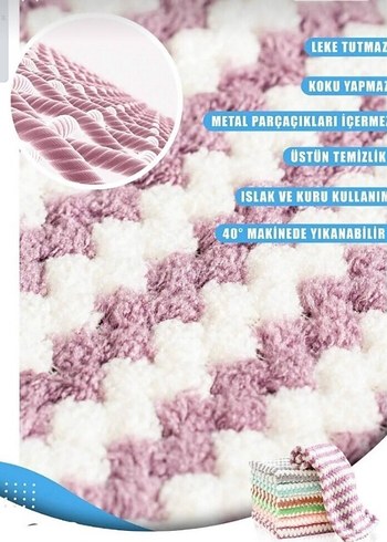 Nakışlı Pembe Pastel Mutfak Bezi