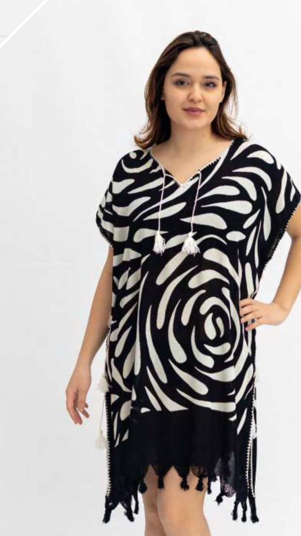 #Tokat el baskısı  Püsküllü #pareo 38/48 standart - Görsel 3