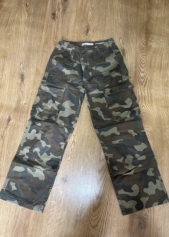 Bershka Kamuflaj Bol Kesim Midi Jean - Görsel 4