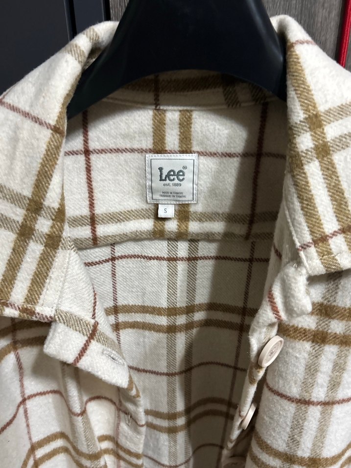 Lee Bej Ekose Desenli Oversize Gömlek - Görsel 4