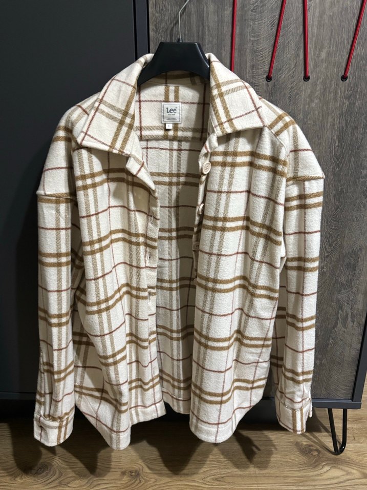 Lee Bej Ekose Desenli Oversize Gömlek - Görsel 2