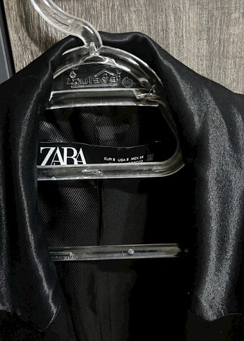 Zara Saten Siyah Kadın Blazer Ceket - Görsel 4