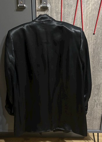 Zara Saten Siyah Kadın Blazer Ceket - Görsel 3