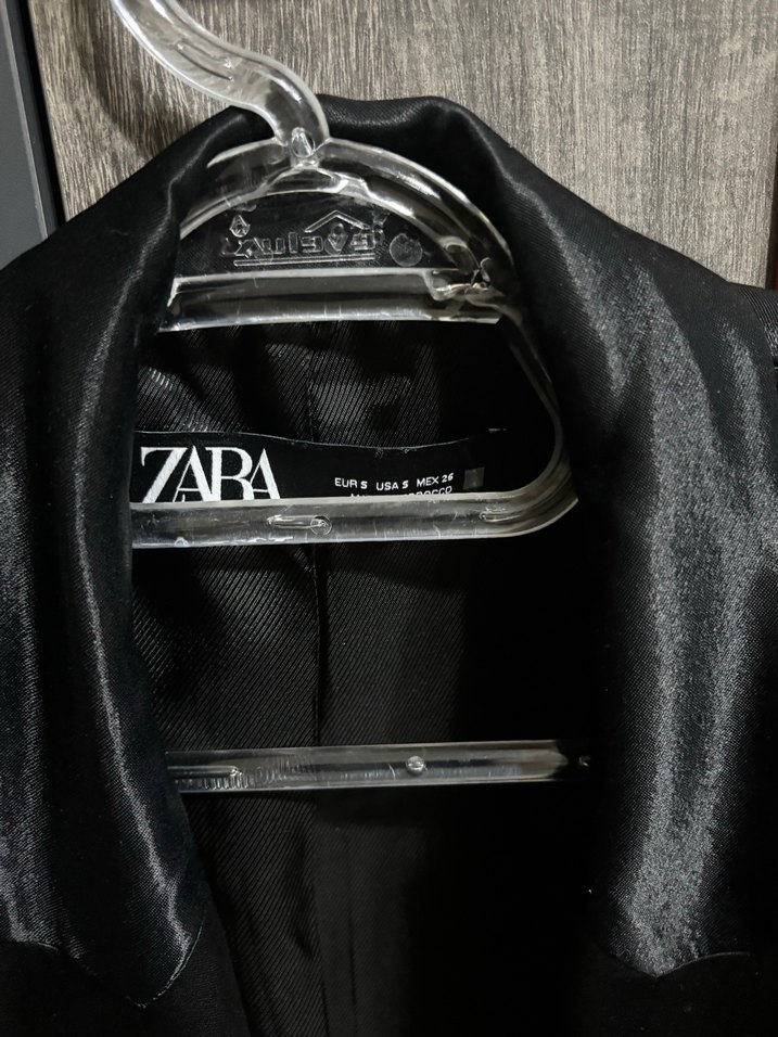 Zara Saten Siyah Kadın Blazer Ceket - Görsel 4
