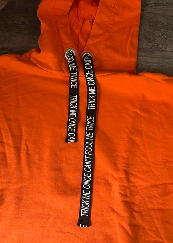 H&M Turuncu Kısa Kollu Sweatshirt - Görsel 6