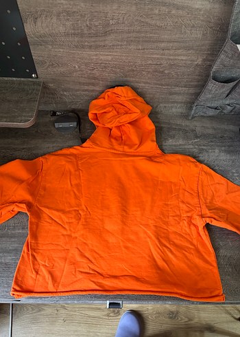 H&M Turuncu Kısa Kollu Sweatshirt - Görsel 4