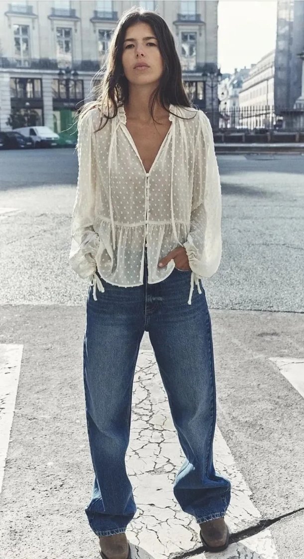 Zara Şifon Bluz - Görsel 2