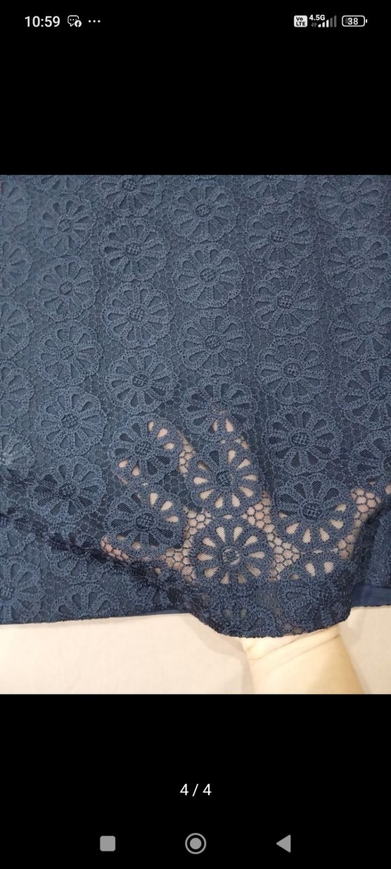 Lacivert Midi Dantel Elbise - Görsel 2