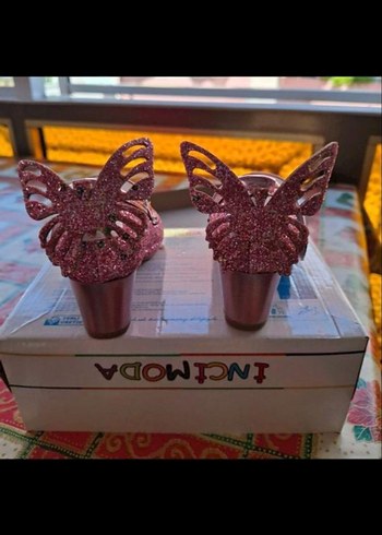 Pembe Simli Kız Çocuk Babet Ayakkabı - Görsel 3