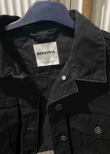 xs Beden Bershka Siyah Mini Kadın Denim Ceket