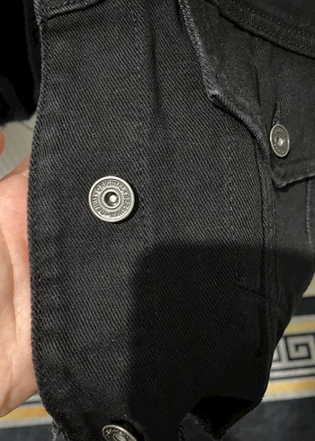 xs Beden siyah Renk Bershka Siyah Mini Kadın Denim Ceket